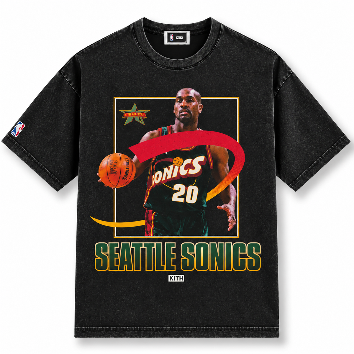 Kith for NBA All-Star Seattle SuperSonics Gary Payton Vintage Tee Black 2026