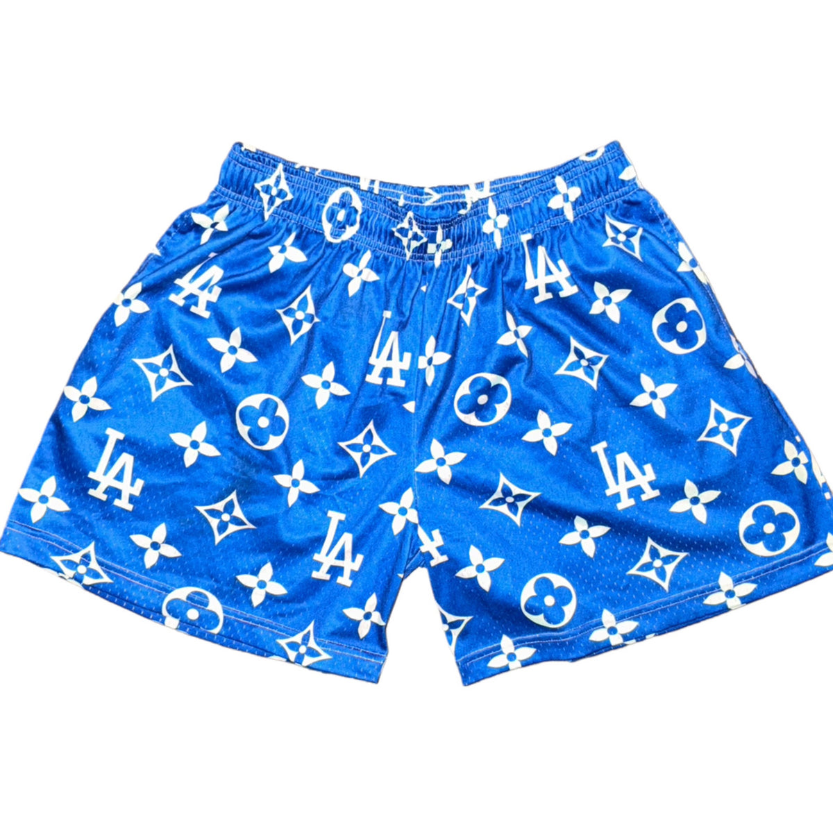 Bravest Studios Los Angeles Dodgers Louis Vuitton-Inspired Mesh Monogram Shorts Royal Blue 2021