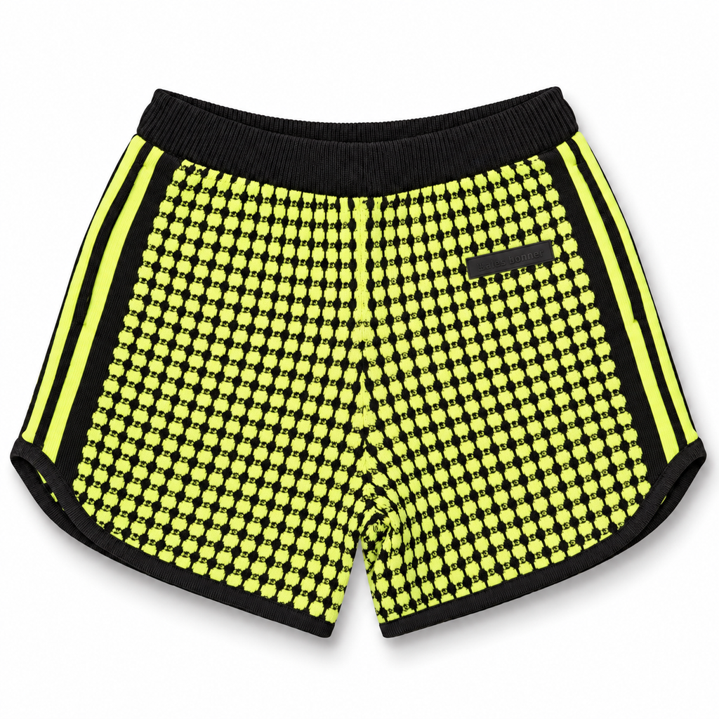 adidas Originals Wales Bonner Crochet Knit Shorts Semi Frozen Yellow Brown 2024 (USED)