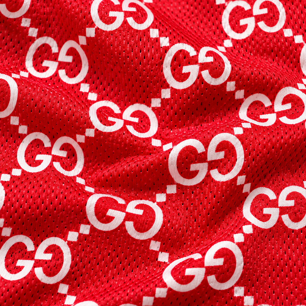 Bravest Studios Gucci-Inspired Mesh Monogram Shorts Red 2021 (USED)