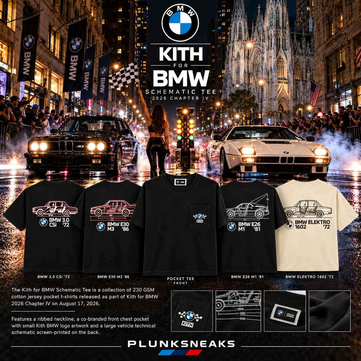 Kith for BMW 1602 Elektro Schematic Pocket Tee Sandrift 2026