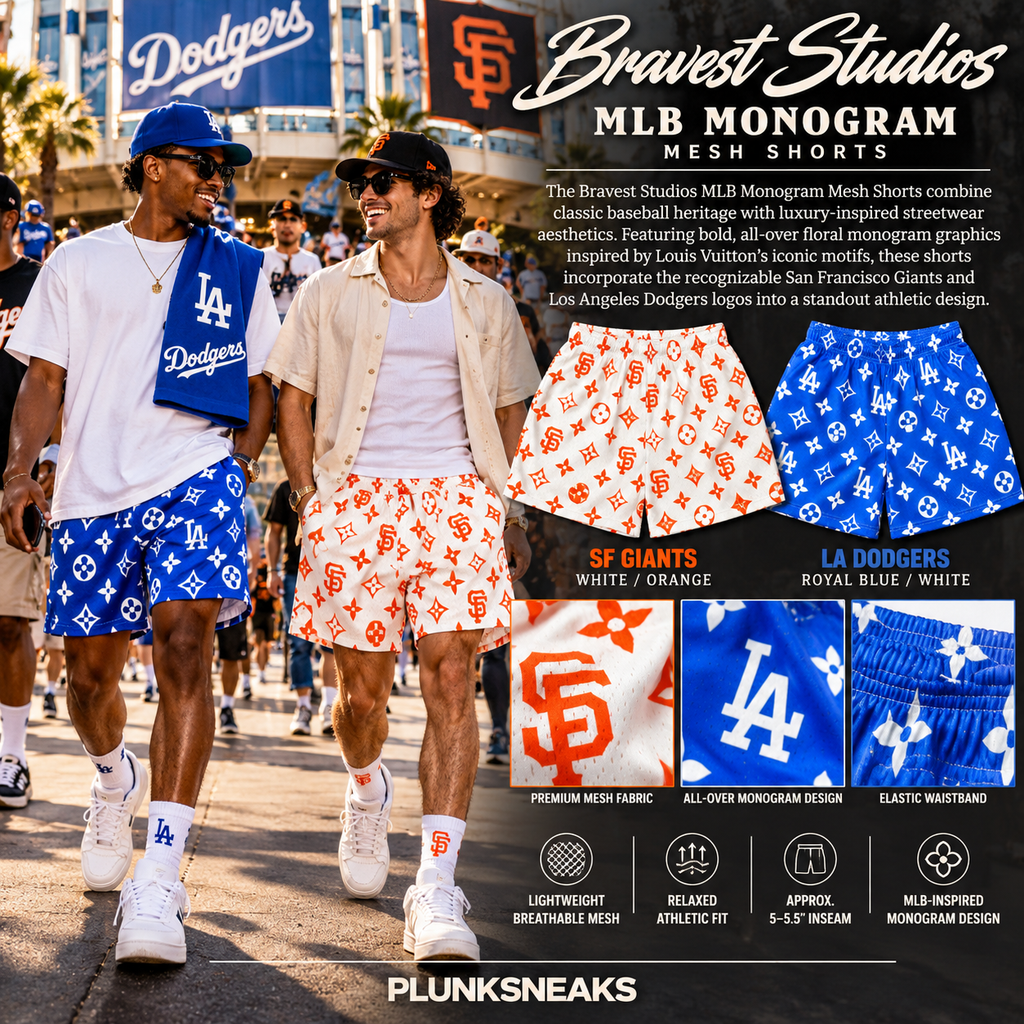 Bravest Studios San Francisco Giants Louis Vuitton-Inspired Mesh Monogram Shorts Cream 2021