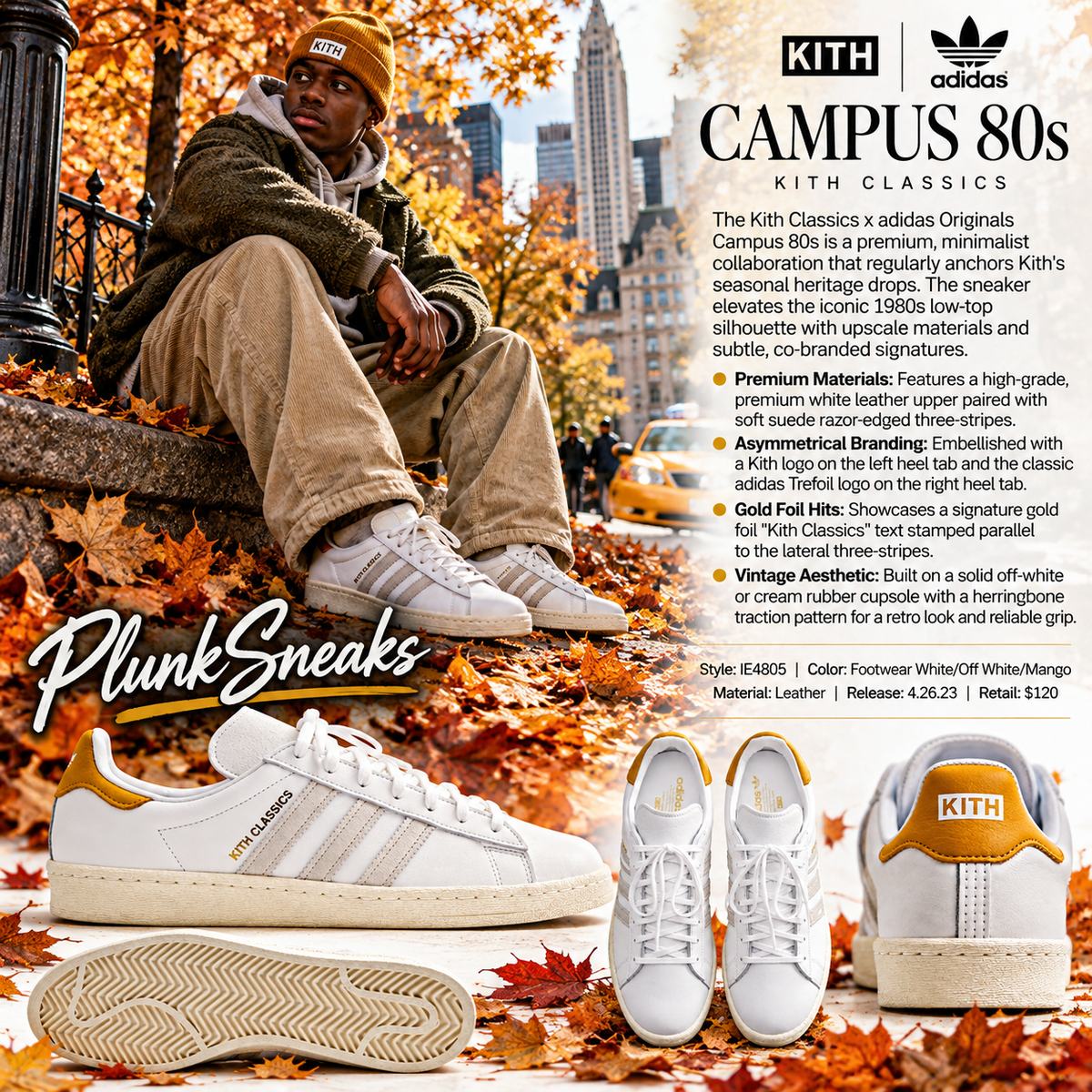 Kith Classics for adidas Originals Campus 80s Mango