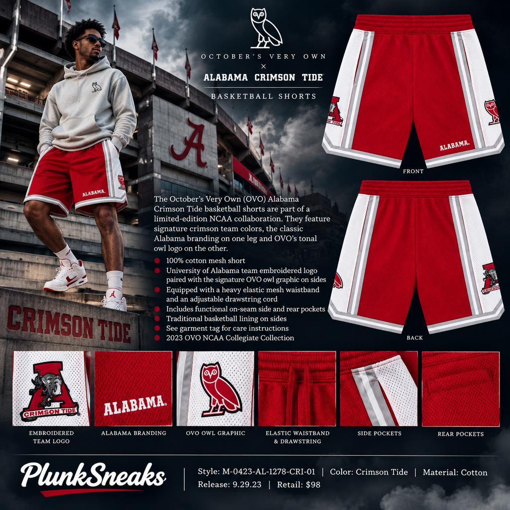 Octobers Very Own Alabama Crimson Tide Basketball Short Crimson Red 2023