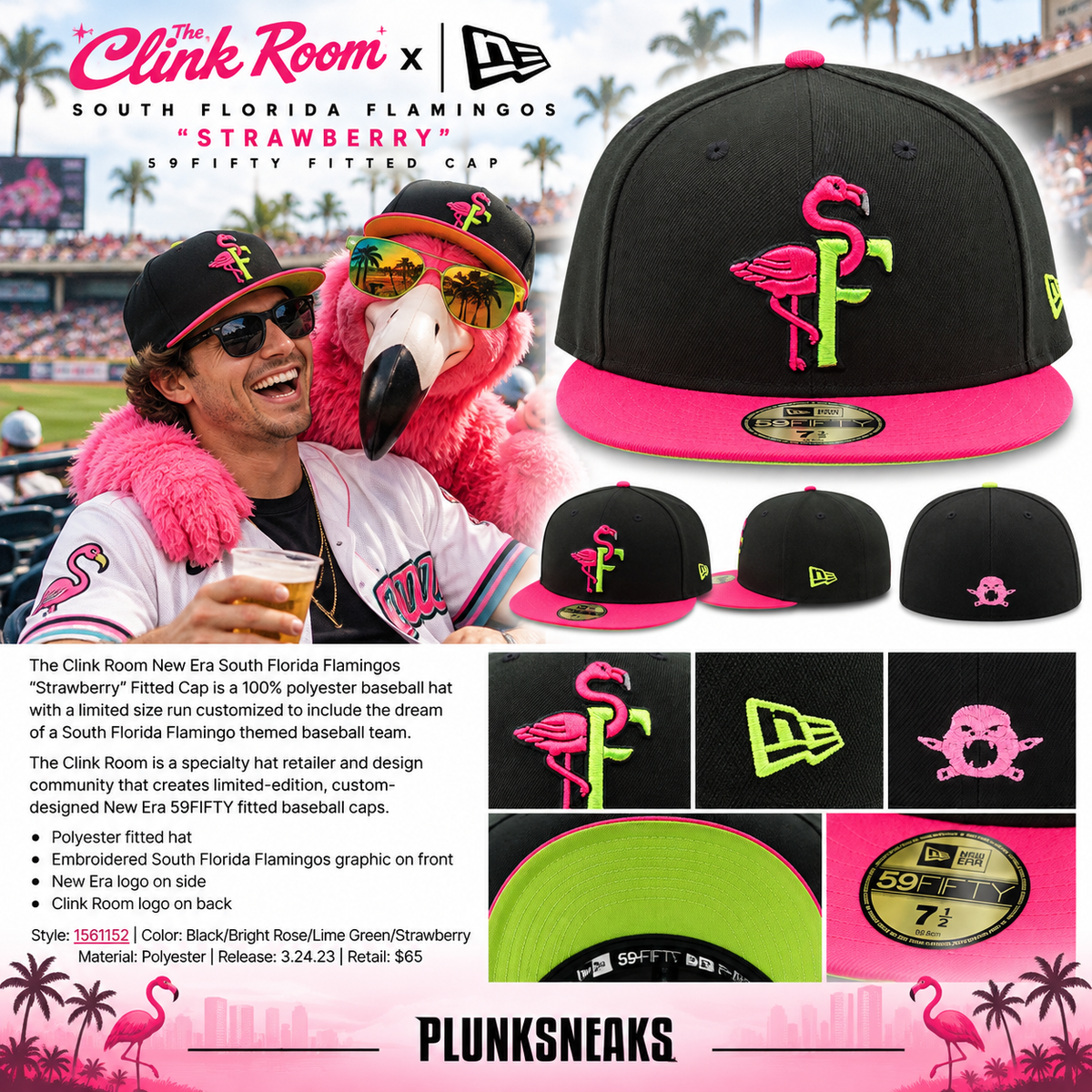 Clink Room New Era 59FIFTY South Florida Flamingos Fitted Cap 2023
