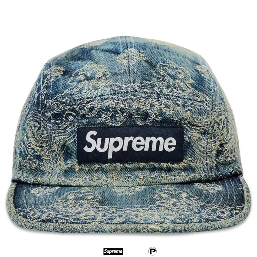 Supreme Bandana Jacquard Paisley Denim Camp Cap 2025