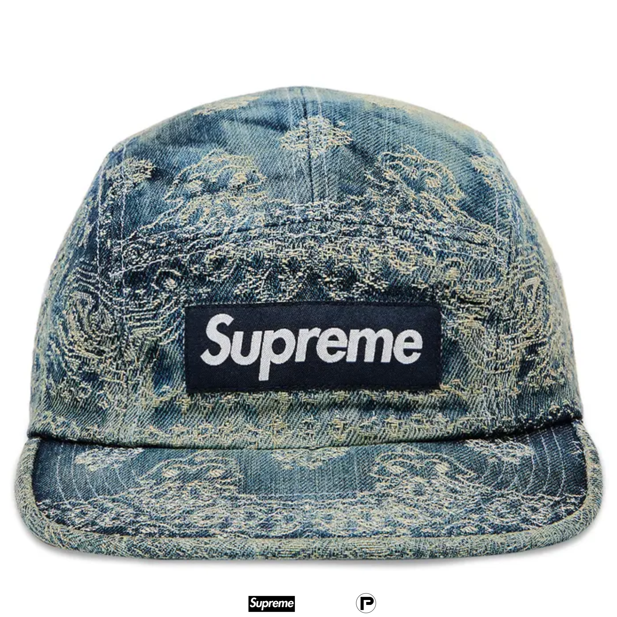 Supreme Bandana Jacquard Paisley Denim Camp Cap 2025