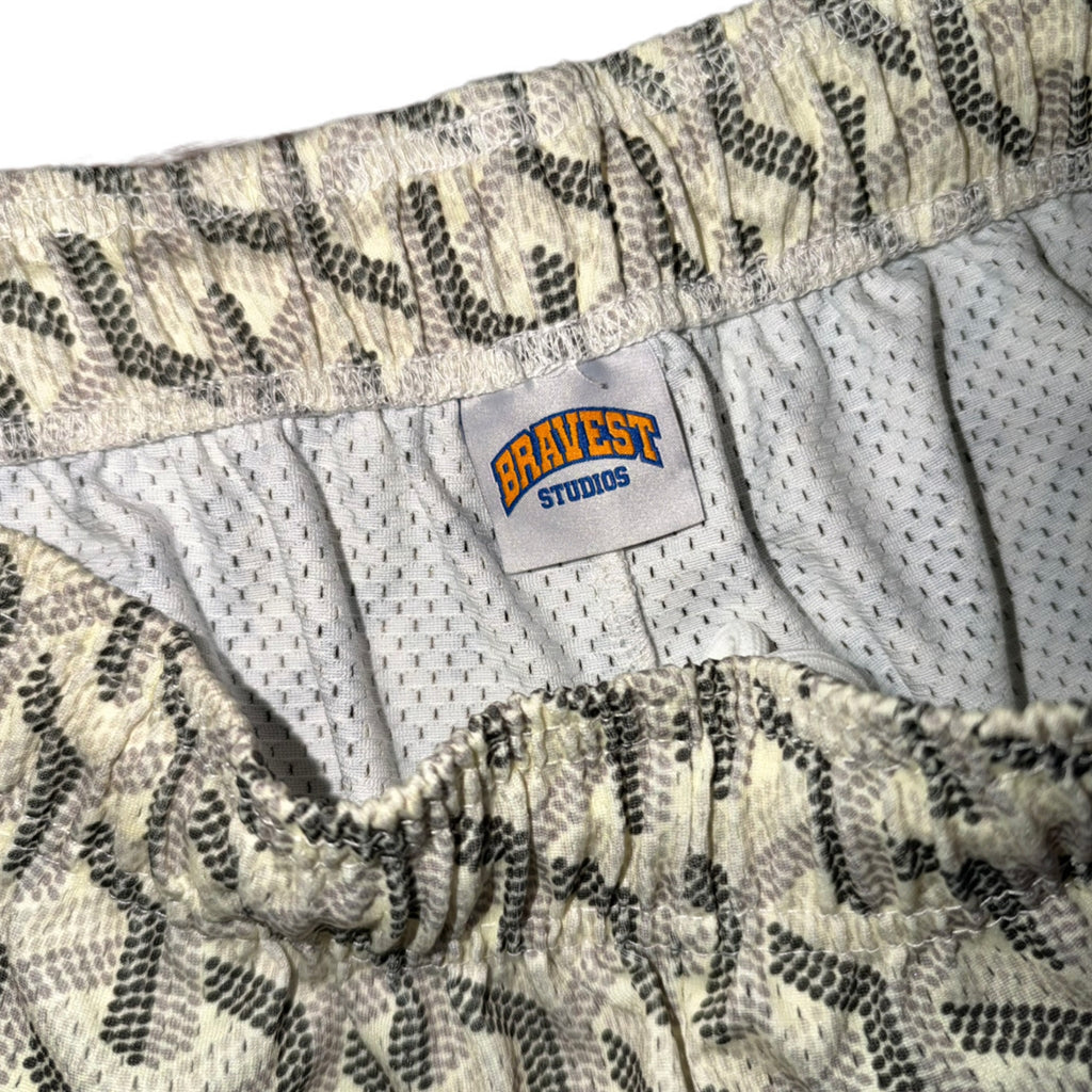 Bravest Studios Goyard-Inspired Mesh Monogram Shorts Cream 2020 (USED)