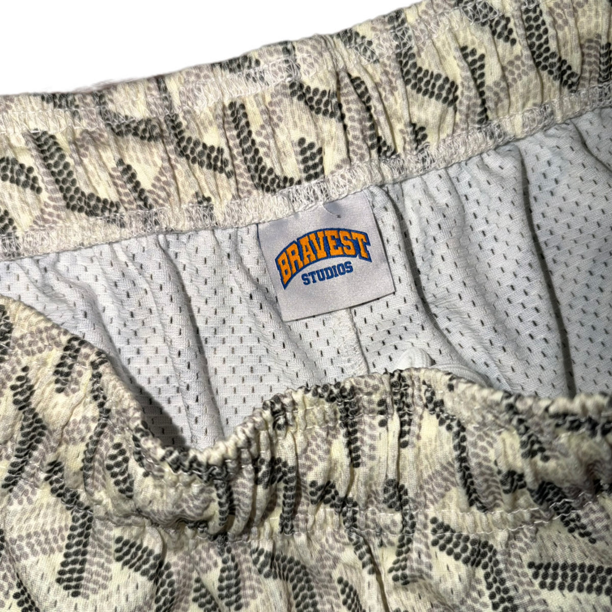 Bravest Studios Goyard-Inspired Mesh Monogram Shorts Cream 2020 (USED)