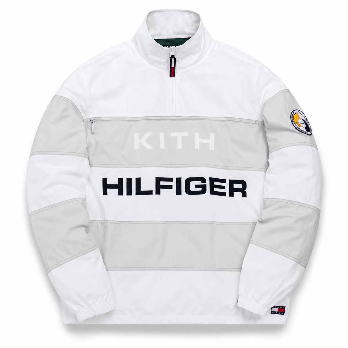 Kith x Tommy Hilfiger Stripe Woven Pullover Jacket White Grey 2019 (USED)
