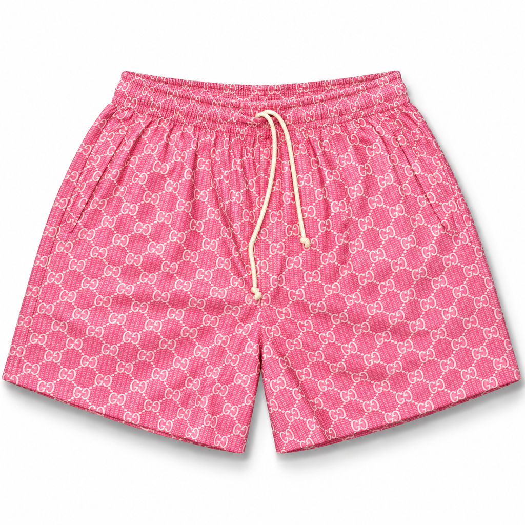 Bravest Studios Gucci-Inspired Mesh Monogram Shorts Pink 2020 (USED)