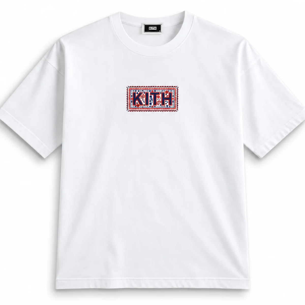 Kith Needlepoint Classic Box Logo Tee White 2023 (USED)