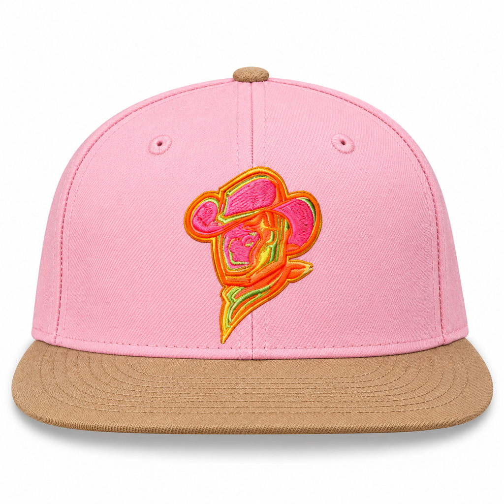New Era MiLB Sugar Land Space Cowboys 59FIFTY Sherbet Collection Fitted Hat Pink Tan 2022