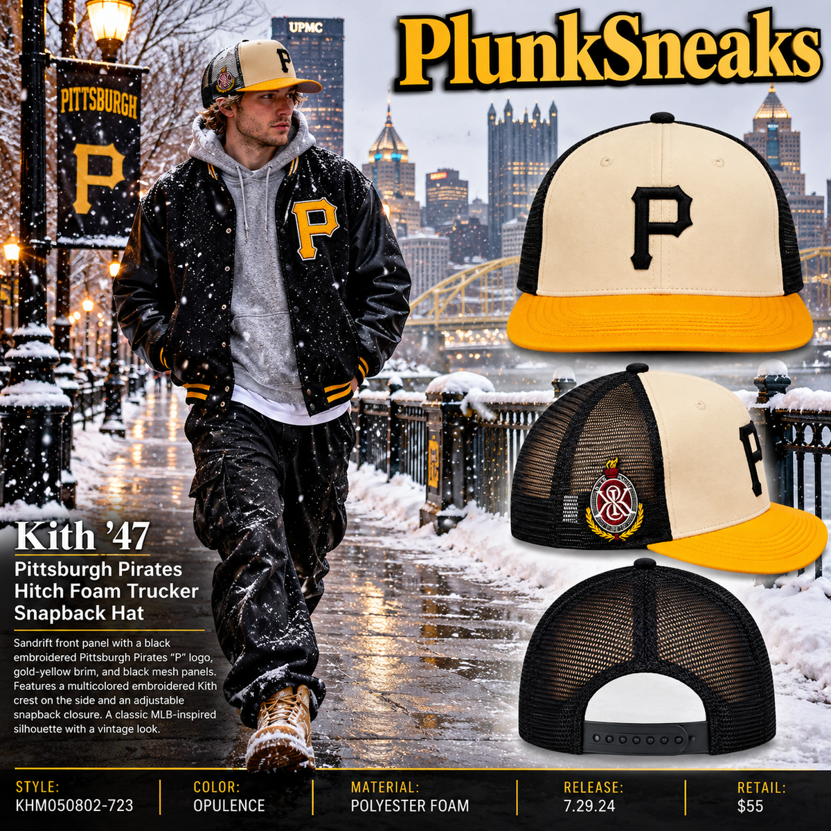 Kith ‘47 Pittsburgh Pirates Hitch Foam Trucker Hat 2024 (USED)
