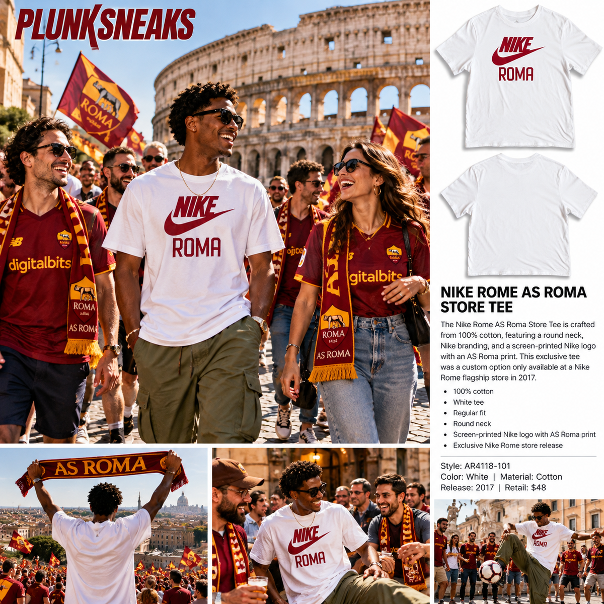 Nike Rome AS Roma Store Tee White 2017 (USED)