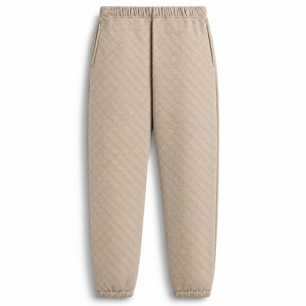 Kith Bonded Fleece Monogram Nelson Sweatpant Sandy Heather 2024