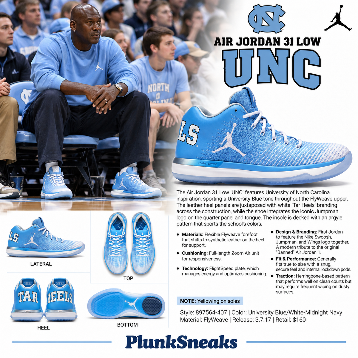 Air Jordan 31 Low UNC 2017 (USED)