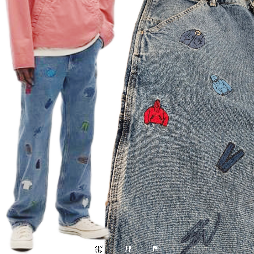 Gap Re-Issue Sean Wotherspoon Embroidered Denim Relaxed Carpenter Jean 2023