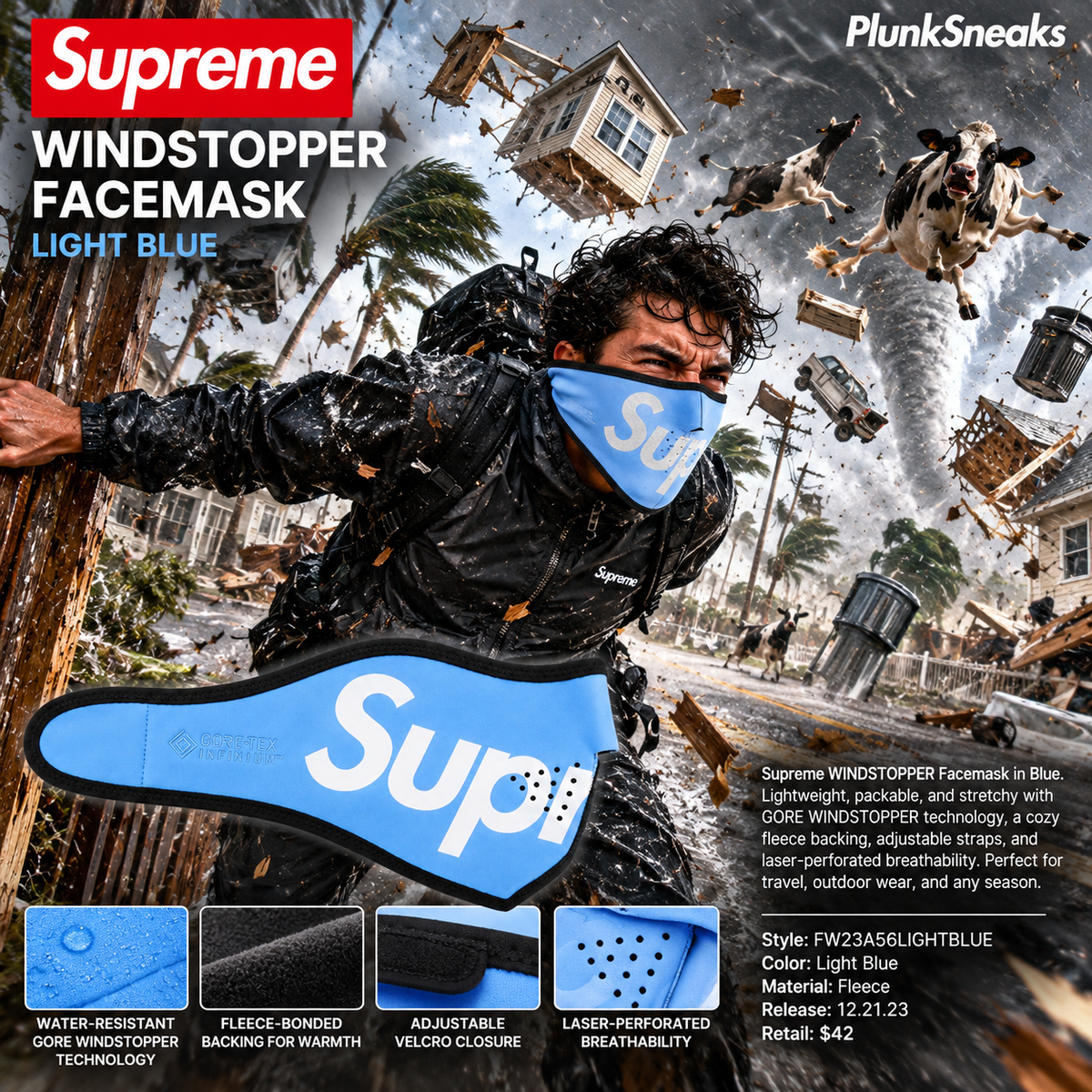 Supreme WINDSTOPPER Reflective Facemask 2023