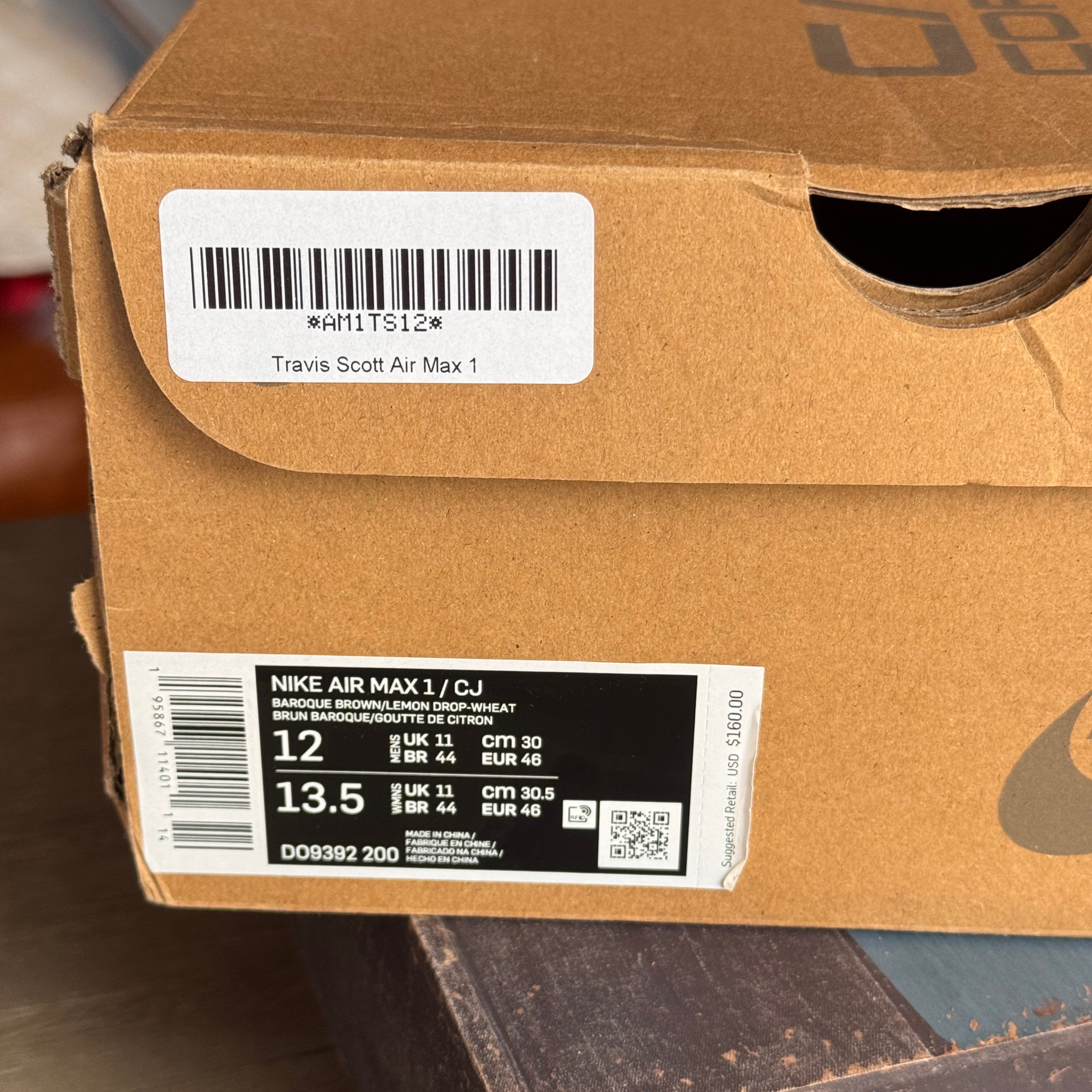 Travis Scott Nike Air Max 1 Baroque Brown 2022 (USED)