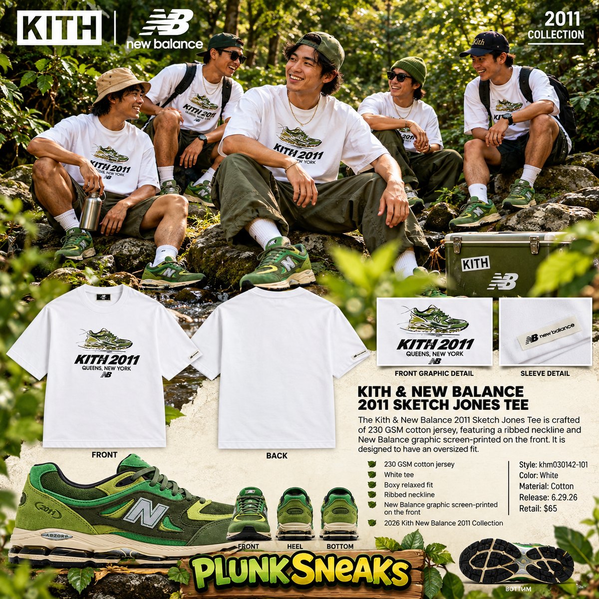 Kith & New Balance 2011 Sketch Jones Tee White 2026