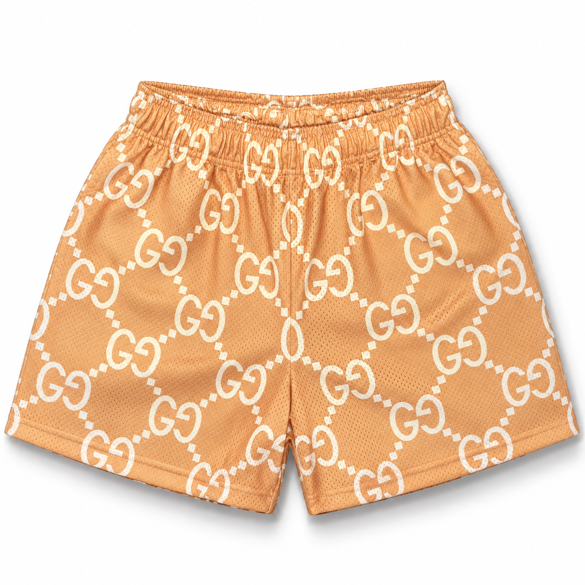 Bravest Studios Gucci-Inspired Mesh Monogram Shorts Salmon 2021 (USED)