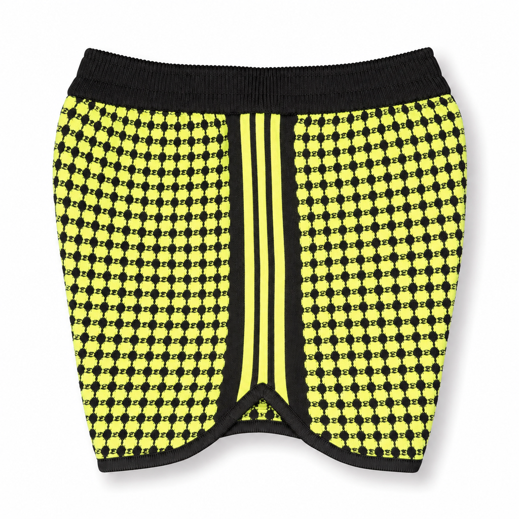 adidas Originals Wales Bonner Crochet Knit Shorts Semi Frozen Yellow Brown 2024 (USED)