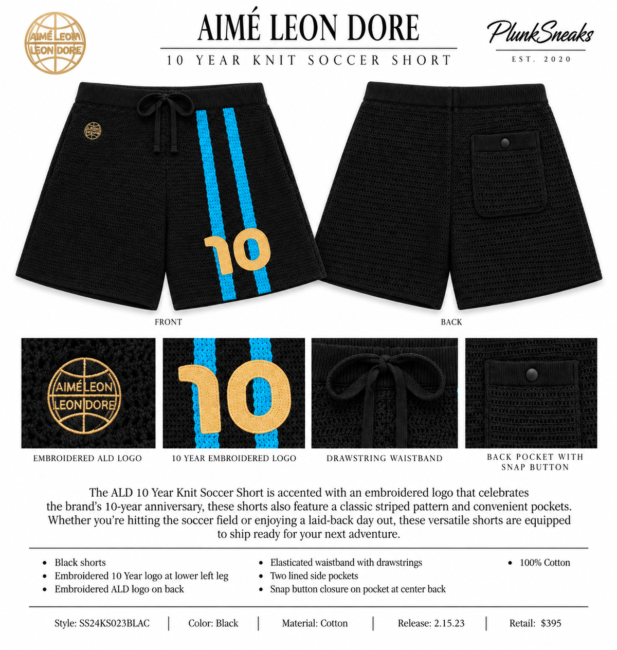 Aime Leon Dore 10 Year Anniversary Knit Soccer Shorts 2023