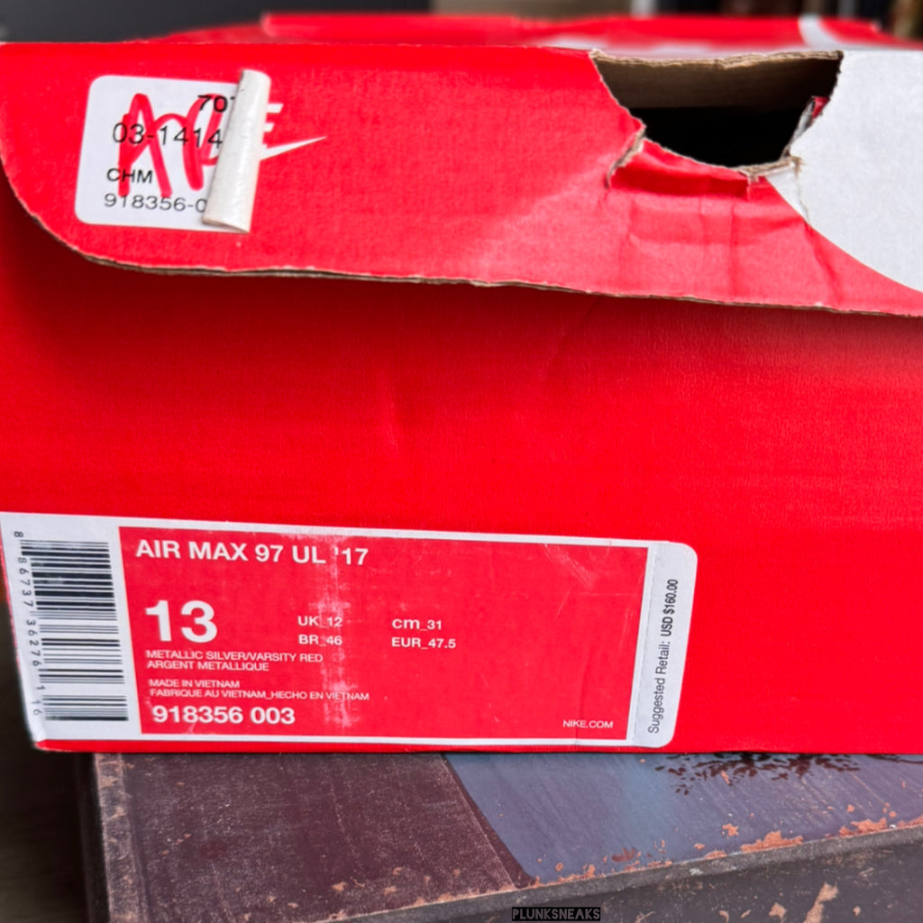 Nike Air Max 97 Ultra ‘17 Silver Bullet Swarovski Custom 2017 (USED)