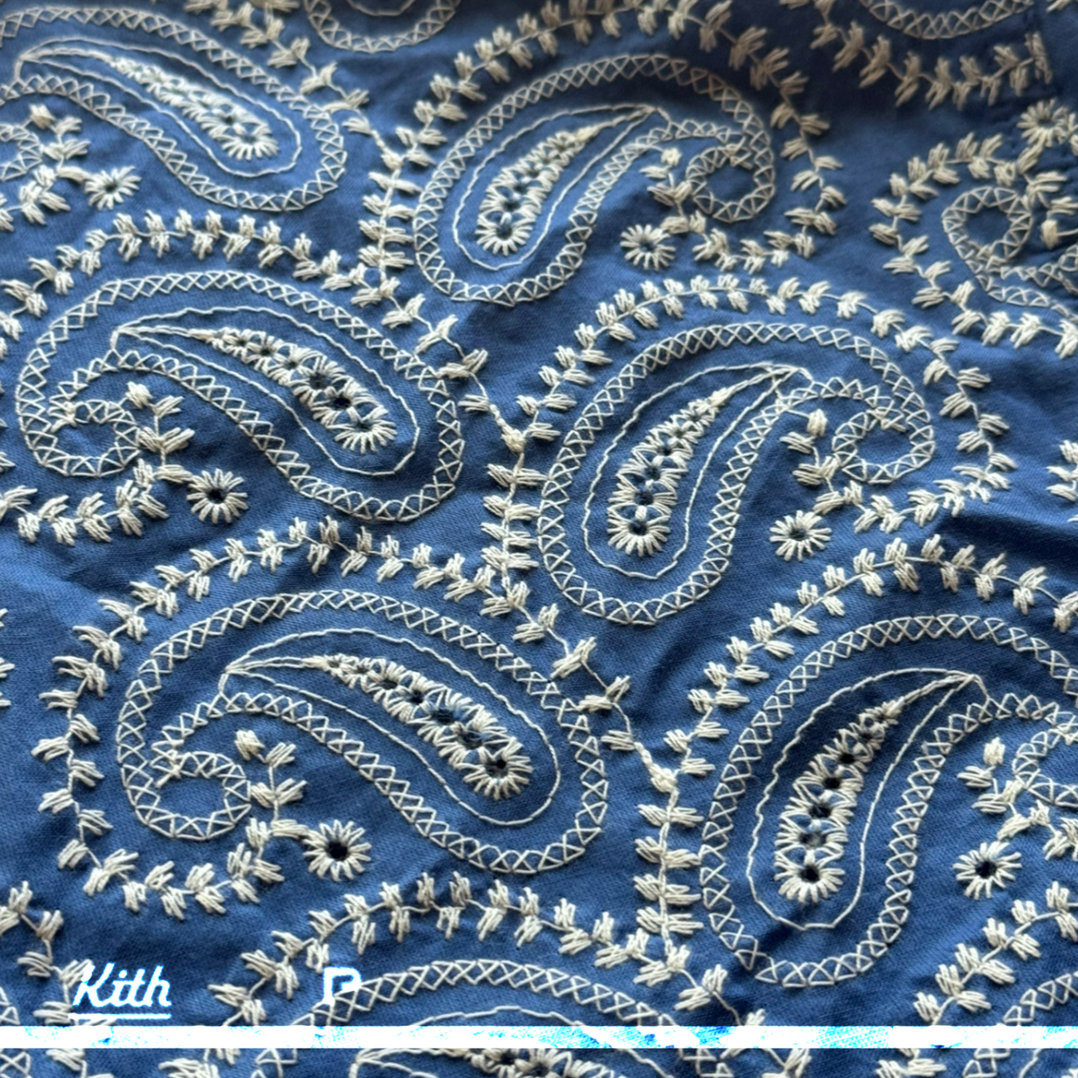 Aimé Leon Dore Paisley Embroidered Button Down Blue 2024
