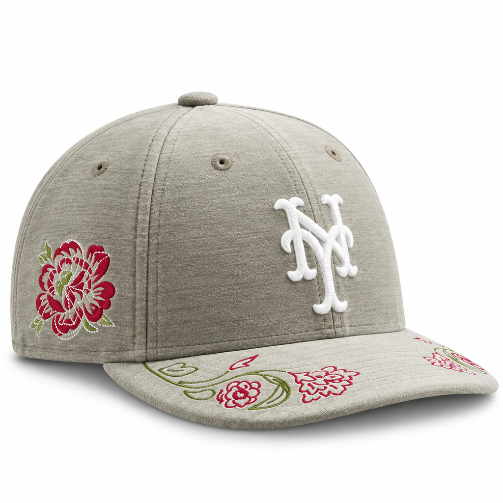 Kith New Era New York Mets Floral Chenille Low Profile 59FIFTY Fitted Cap Haze 2024