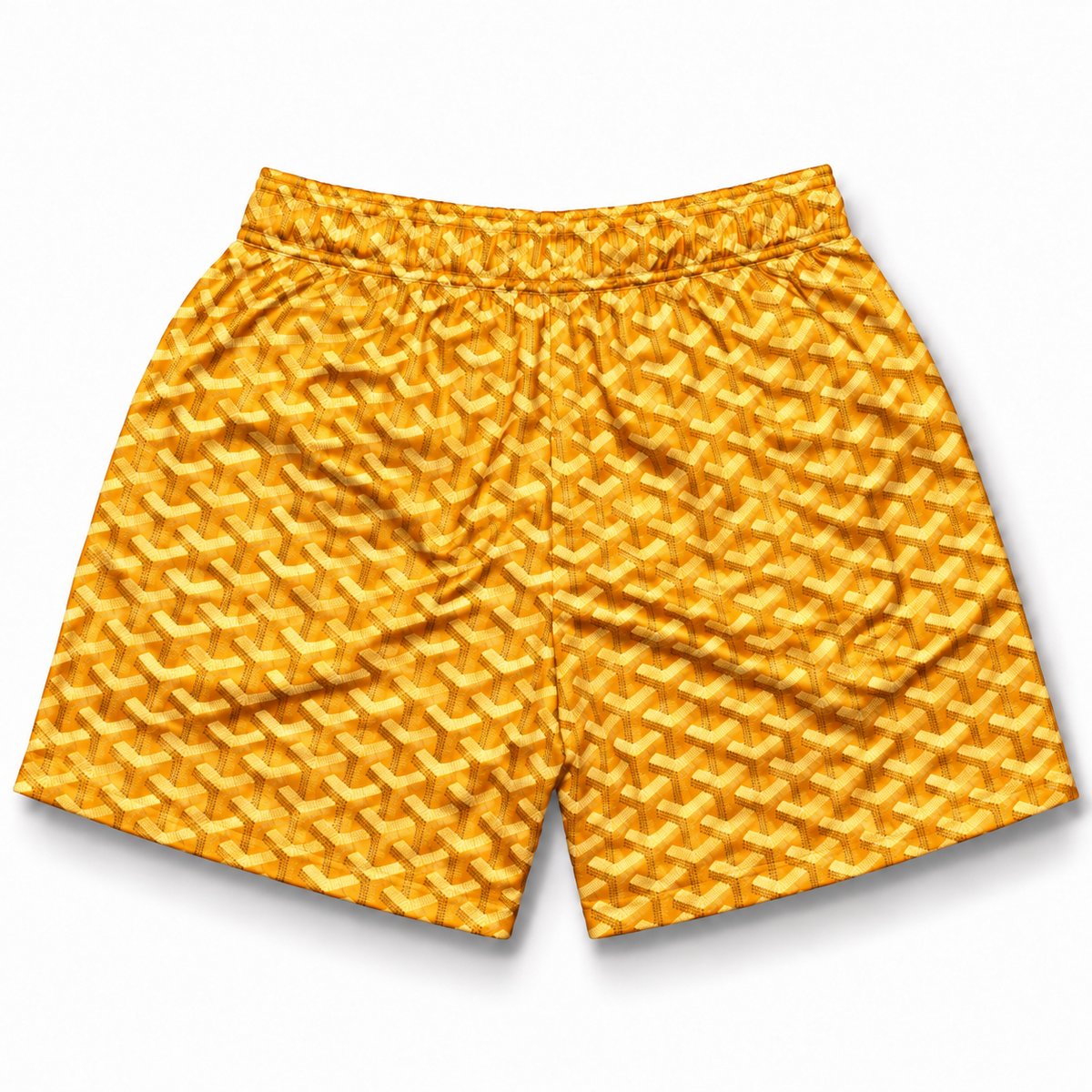 Mr Remade Goyard-Inspired Mesh Monogram Shorts Golden Yellow 2021 (USED)