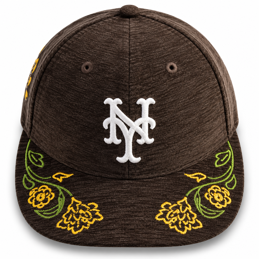 Kith New Era New York Mets Floral Chenille Low Profile 59FIFTY Fitted Cap Kindling 2024