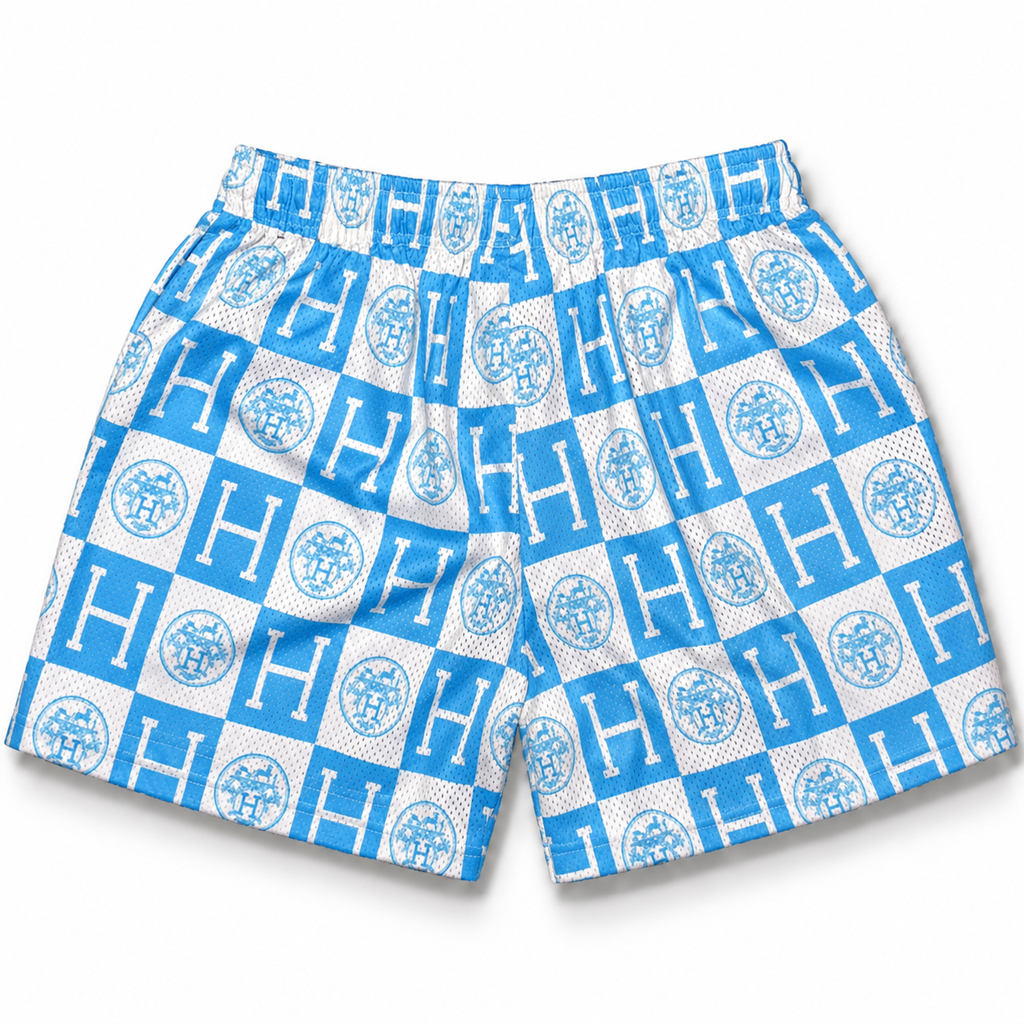 Bravest Studios Hermès-Inspired Mesh Monogram Shorts White 2022 (USED)