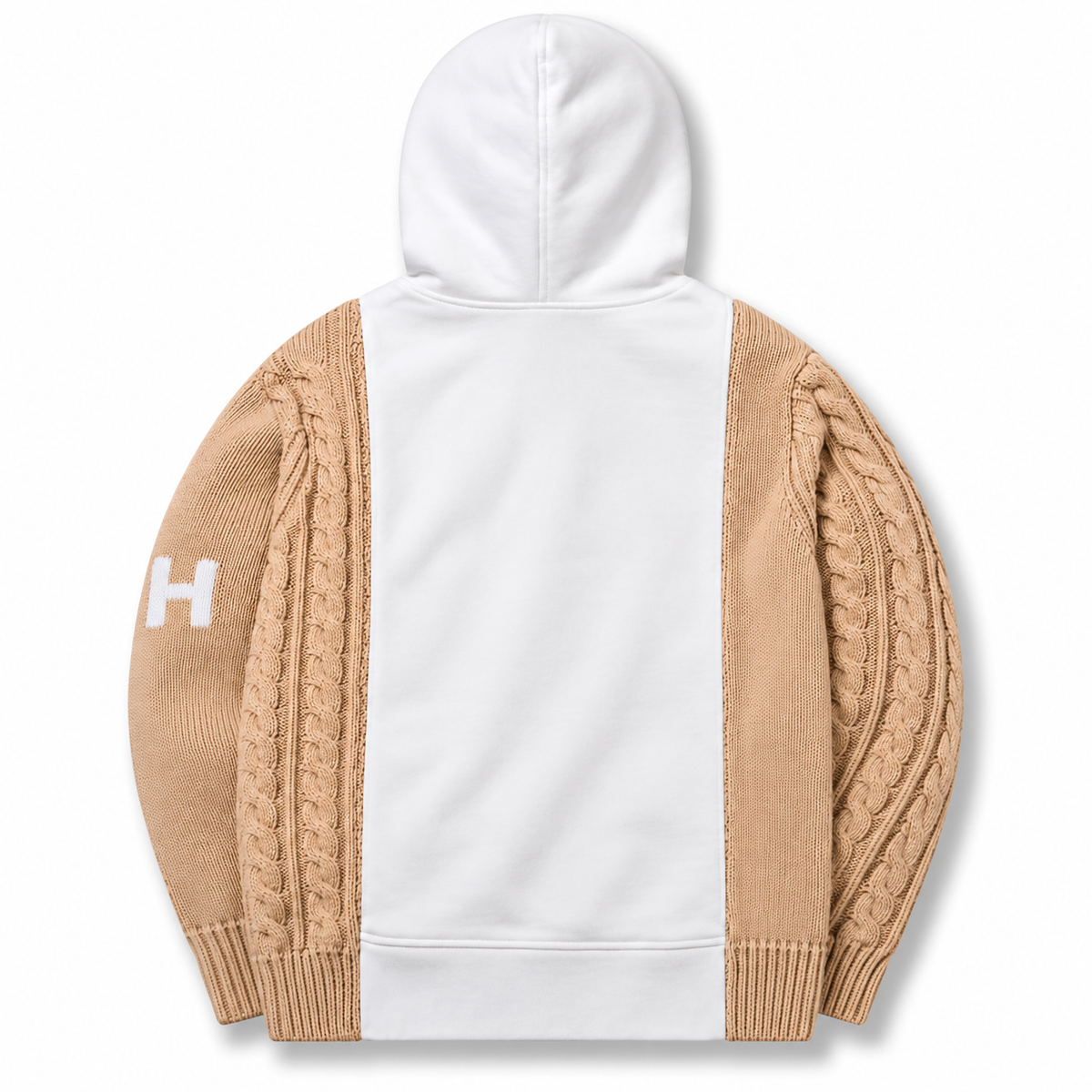 Kith Adam Combo Knit Hooded Pullover White Sandrift 2018 (USED)