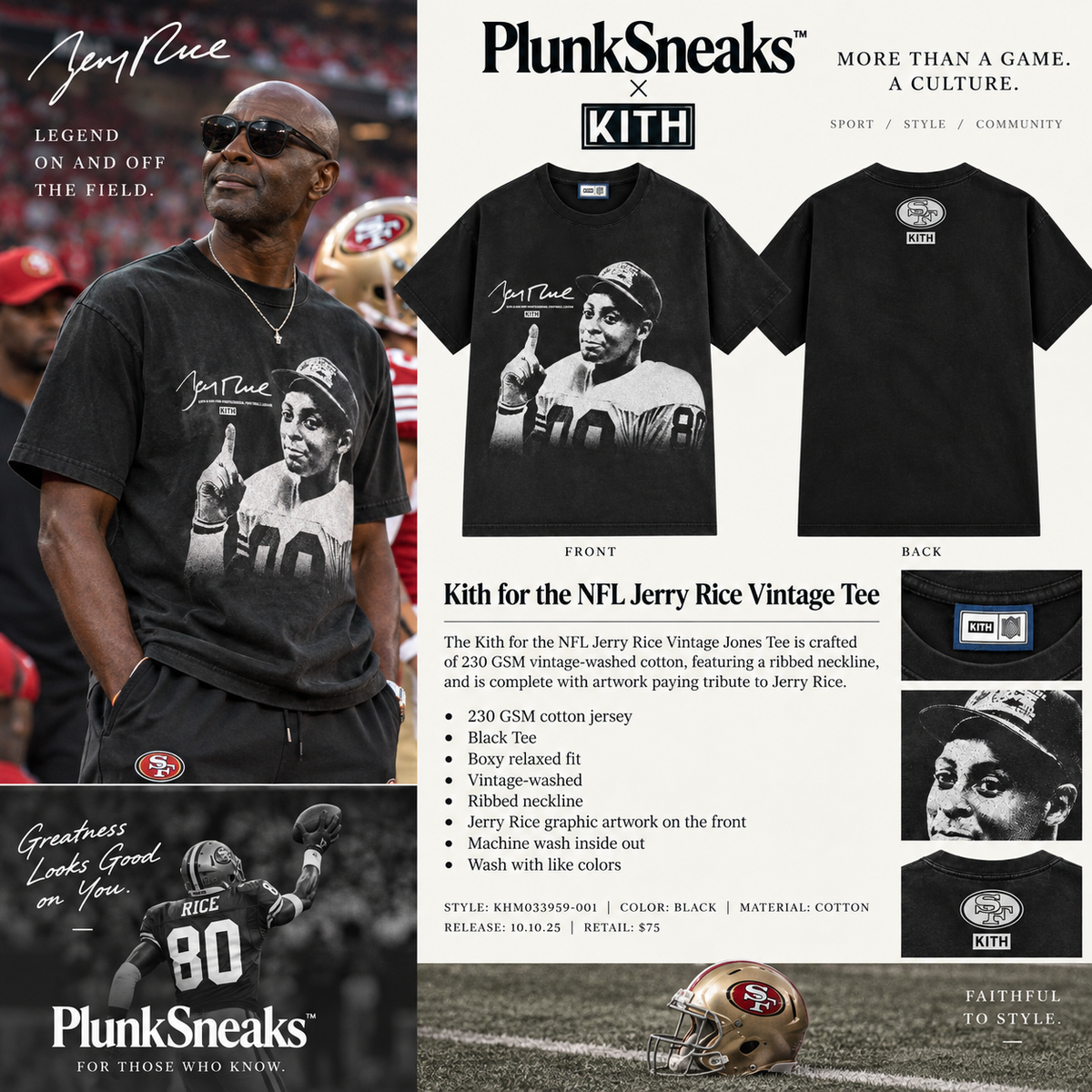 Kith for the NFL Jerry Rice San Francisco 49ers Vintage Jones Tee