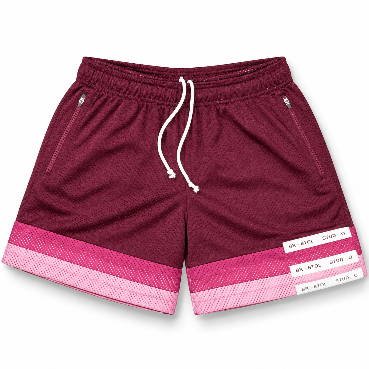 Bristol Studio Triple Hem Shorts Maroon Violet Pastel Pink 2022 (USED)
