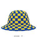 Aimé Leon Dore Checkerboard Crochet Bucket Hat Blue Yellow 2023