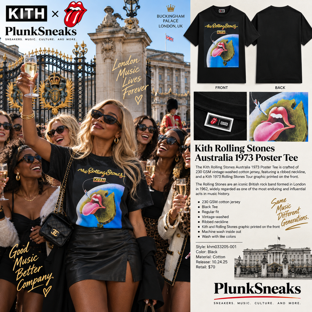 Kith For The Rolling Stones Australia 1973 Poster Tee Black 2025