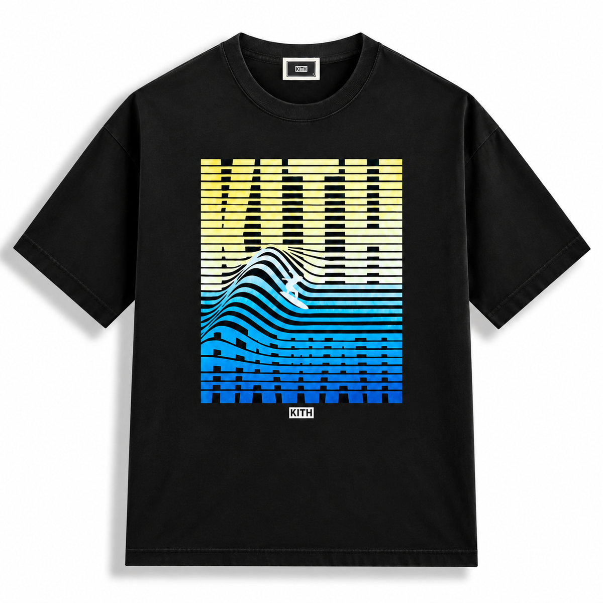 Kith Hawaii Wave Surf Vintage Tee Black | Store Exclusive 2025