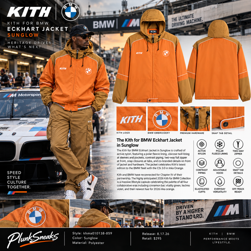 Kith for BMW Eckhart Nylon Hooded Jacket Sunglow 2026