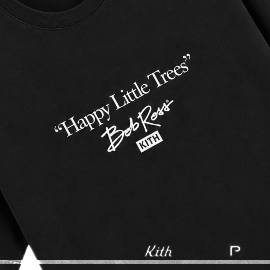 Kith for Bob Ross Little Trees Script Tee Black 2026