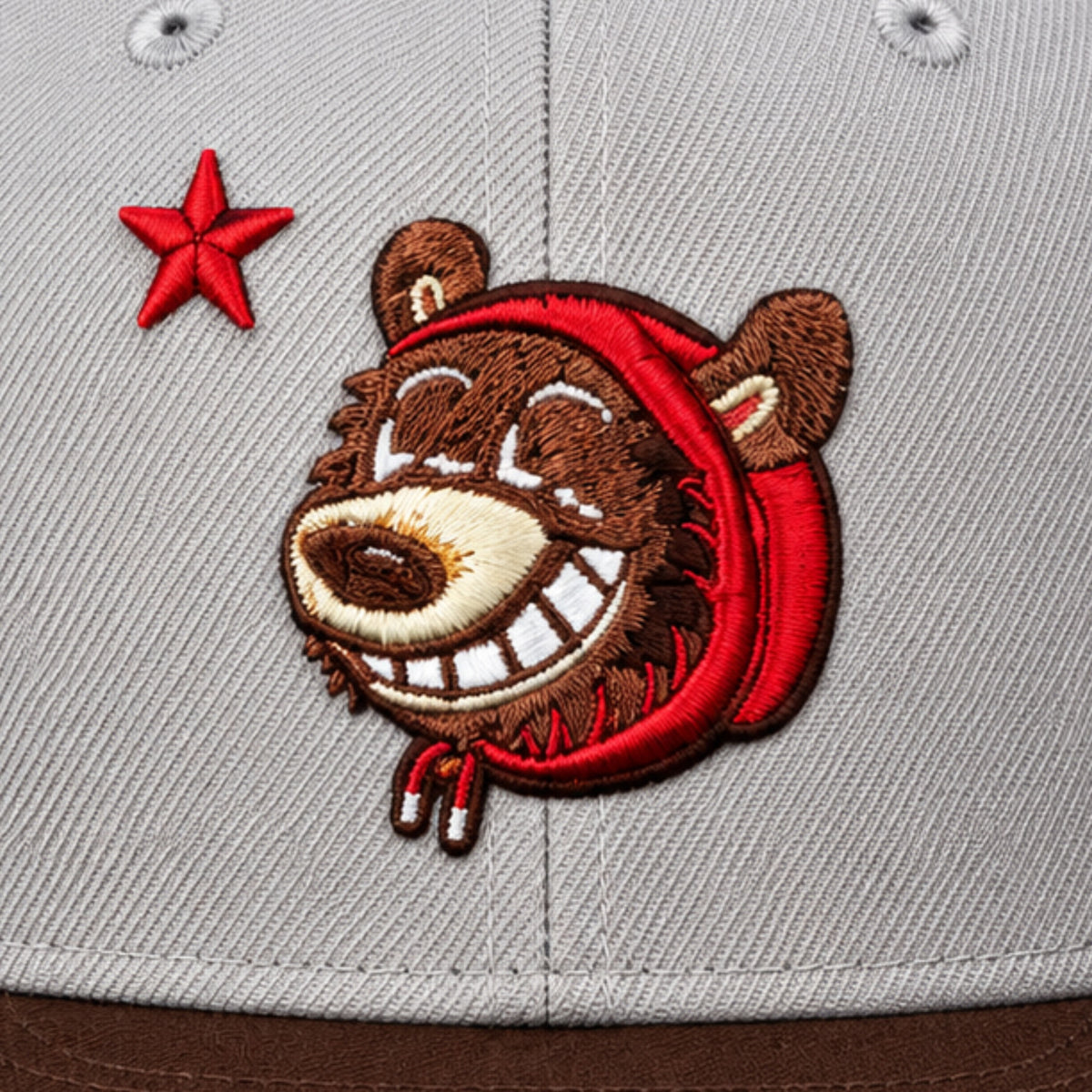 New Era California Bear 59FIFTY Fitted Hat Grey Brown Red 2021
