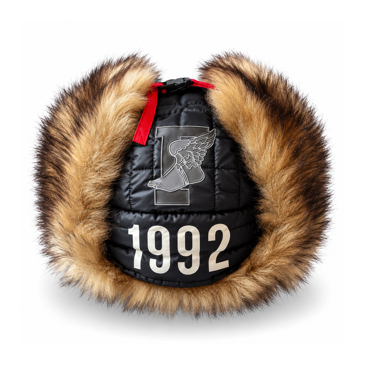 Polo Ralph Lauren Winter Stadium 1992 Earflap Hat Black Tan 2018 (USED)
