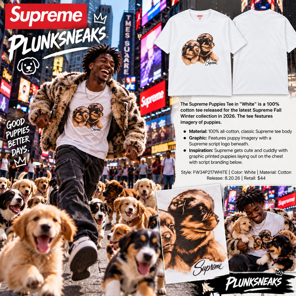 Supreme Puppies Tee White 2026