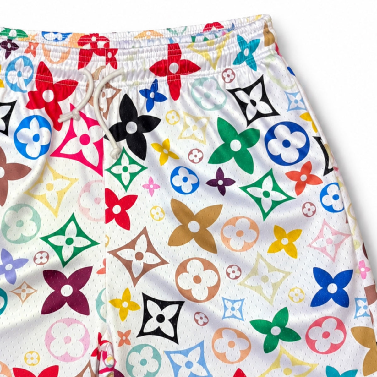 Mr Remade Louis Vuitton-Inspired Mesh Monogram Shorts White 2021 (USED)
