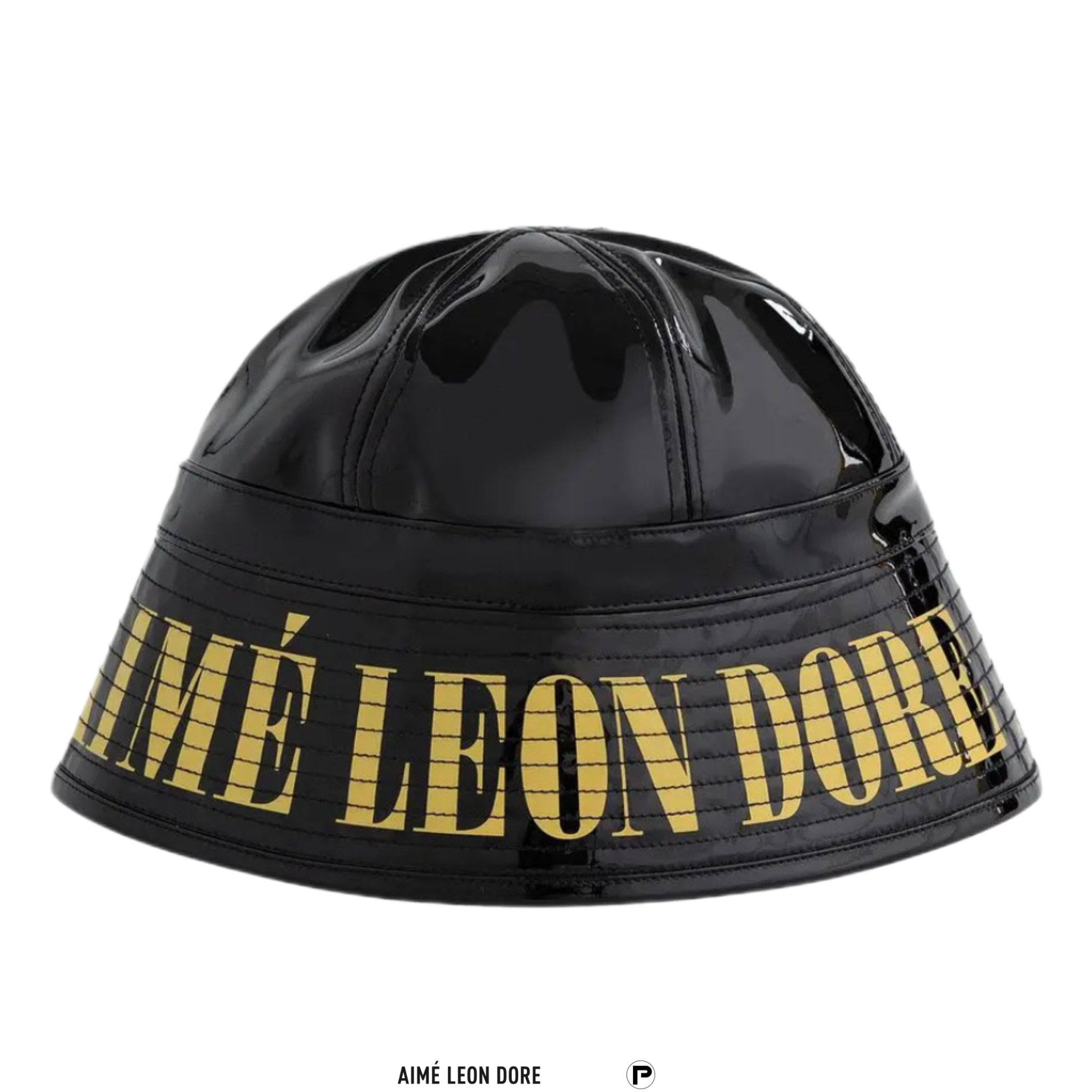 Aimé Leon Dore Patent Leather Bell Bucket Hat 'Jet Black'