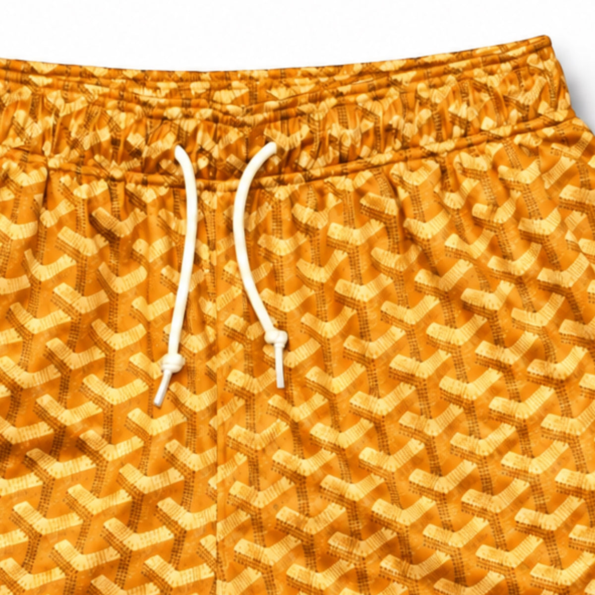 Mr Remade Goyard-Inspired Mesh Monogram Shorts Golden Yellow 2021 (USED)