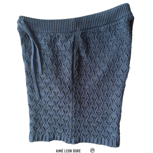 Aimé Leon Dore Cotton Eyelet Knit Short Navy 2023 (USED)