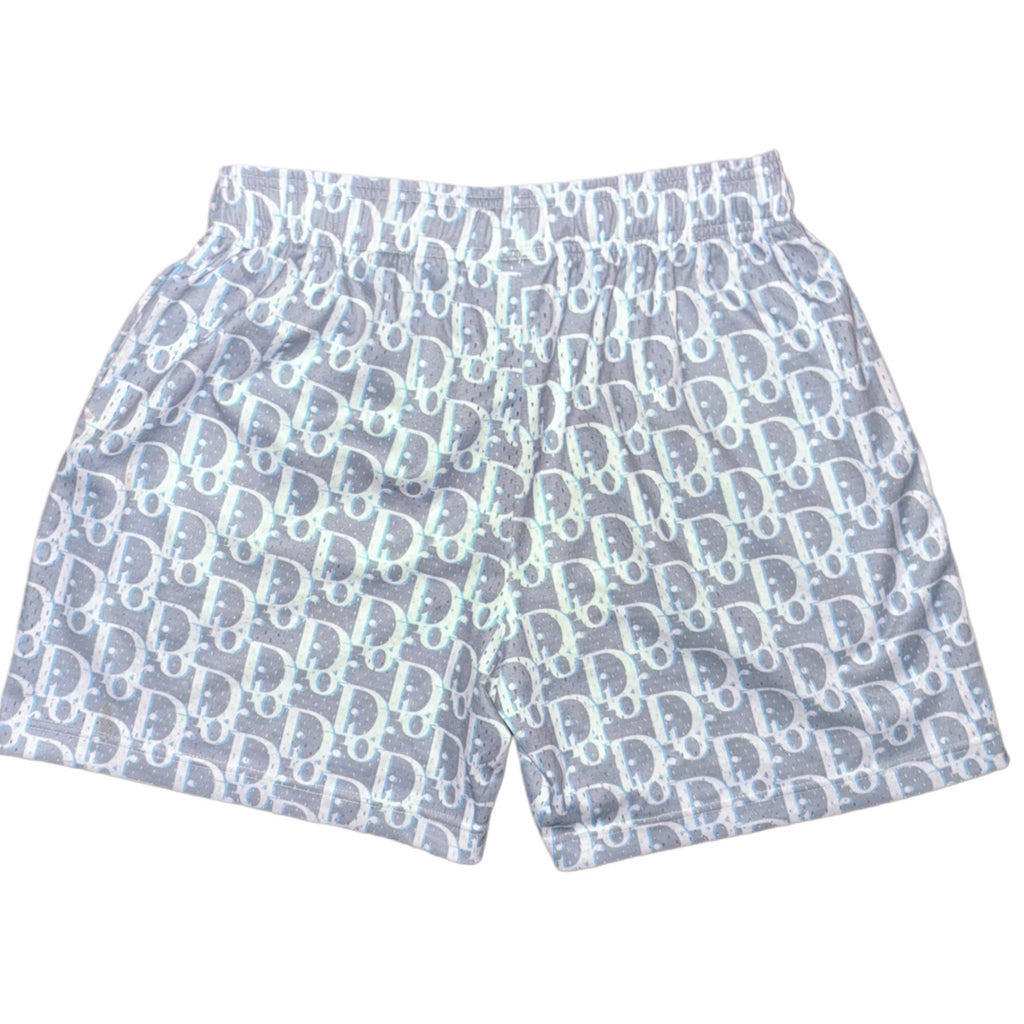 Bravest Studios Christian Dior-Inspired Mesh Monogram Shorts Grey 2022